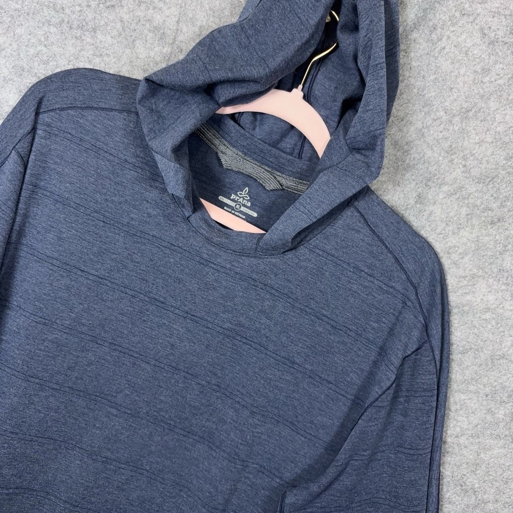 PrAna Watchtower Hoodie Mens XL Blue Performance Pullover Lightweight Stretch